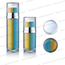 Fashion Dual Chamber Airless Pump Bottle with Clear Cap 10ml 20ml 30ml 50ml